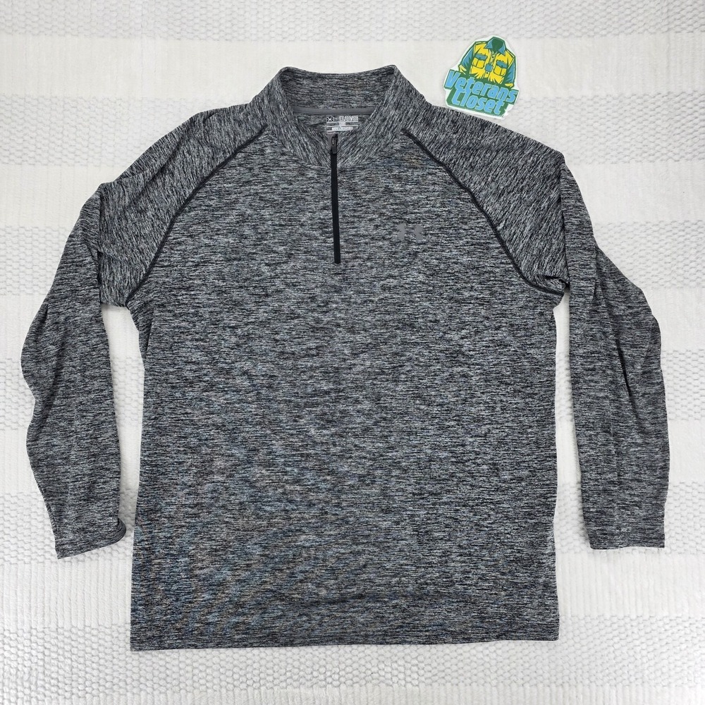 Under Armour Men 2XL XXL Black Gray Loose Heatgear Performance Tech Golf Running